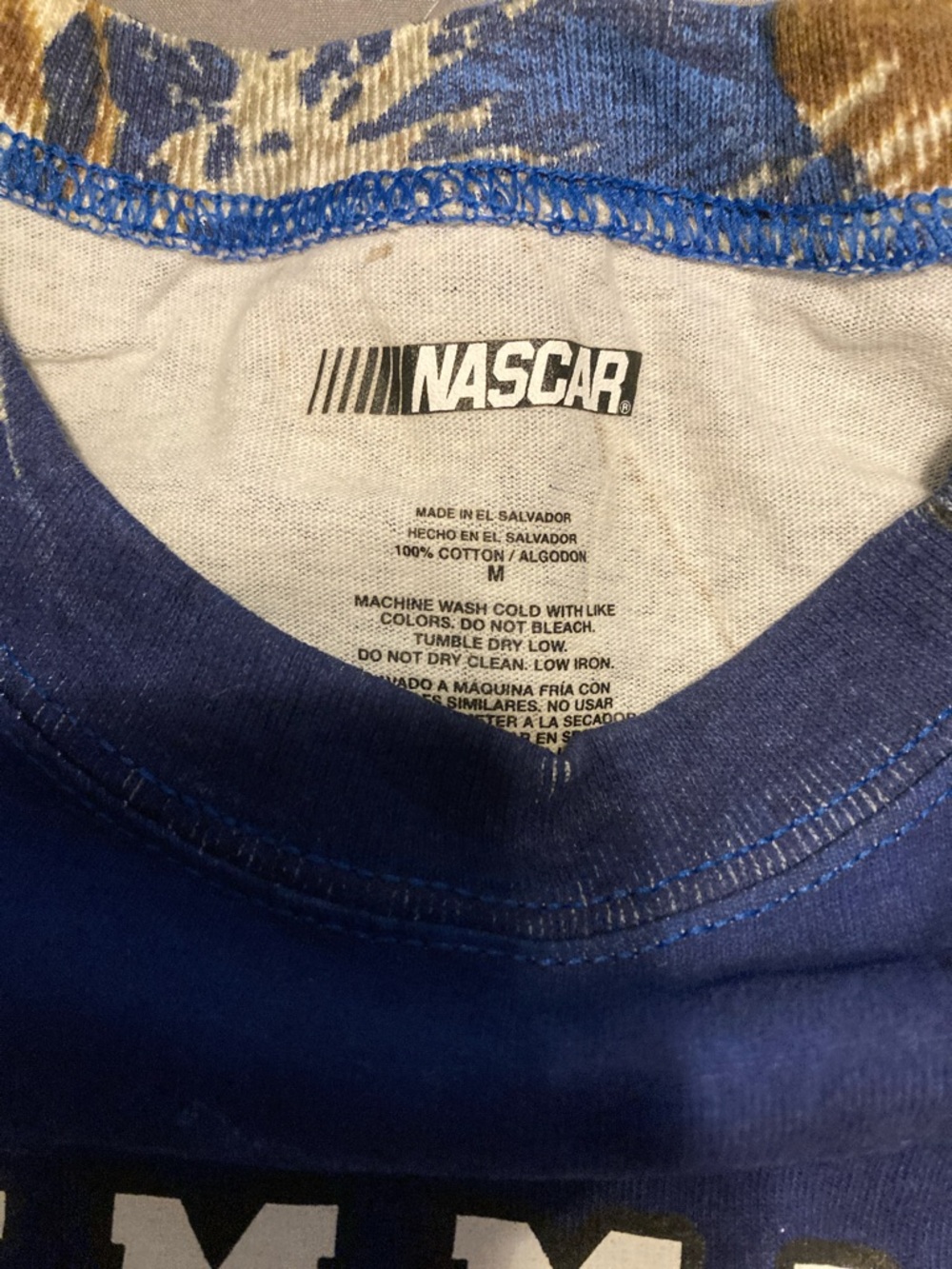 Nascar Navy and White Logo Crewneck Tee